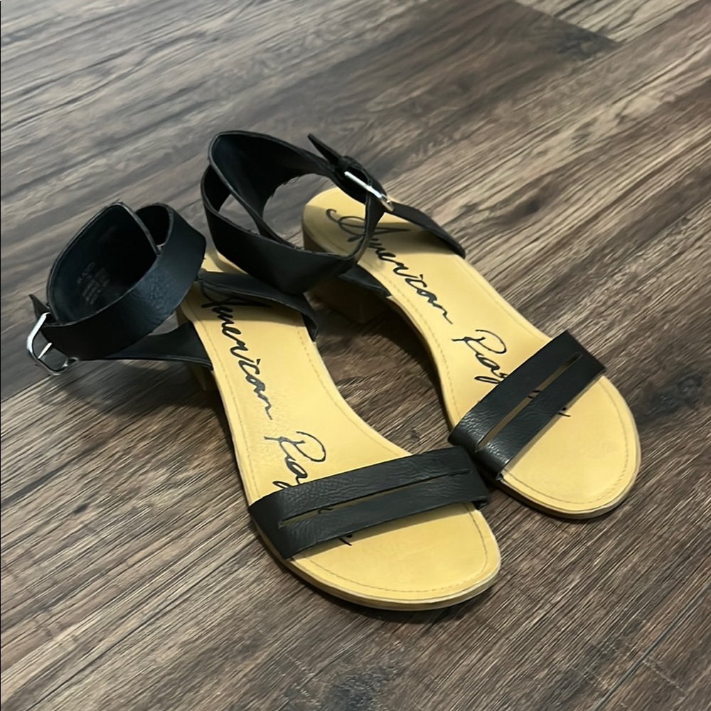 American Rag Alecta Black Ankle Strap Sandals